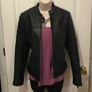 Motorcycle style leather jacket