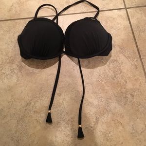 Victoria's Secret black and gold bikini top