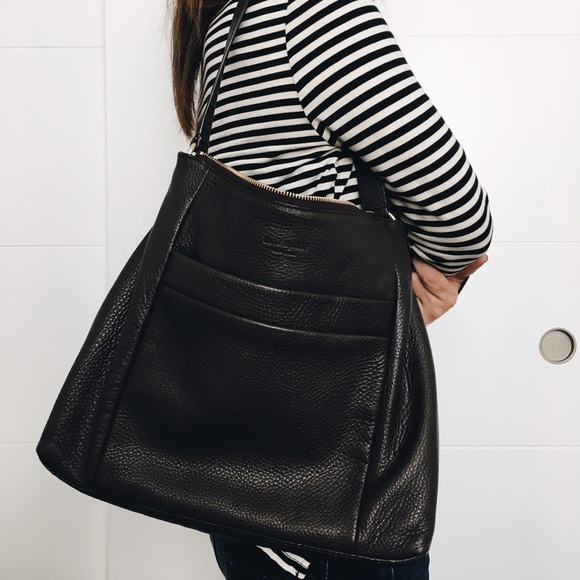 Authentic Kate Spade simple dark brown leather bag