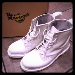Rare Dr. Martens Mono White 1460 Boots