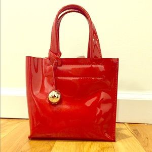 FURLA Shimmer Red Patent Leather Mini Bag