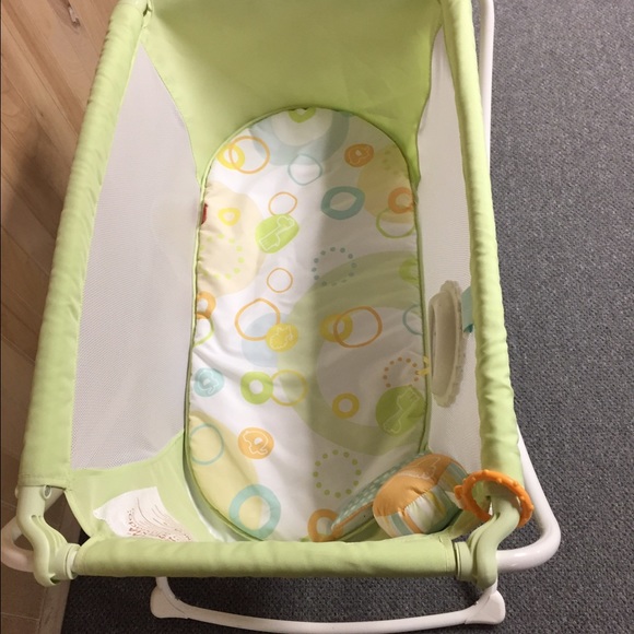 SOLD: Fisher price bassinet portable green