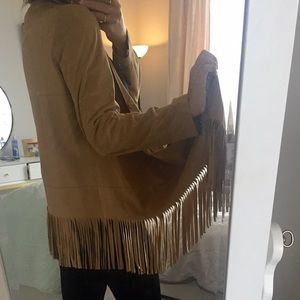 Zara brown fringe jacket
