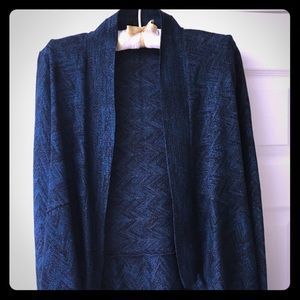 Black and Blue Metallic Cardigan