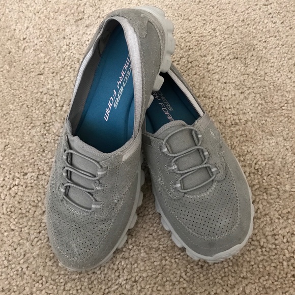 Size 7.5 Skechers Gray Slip Ons