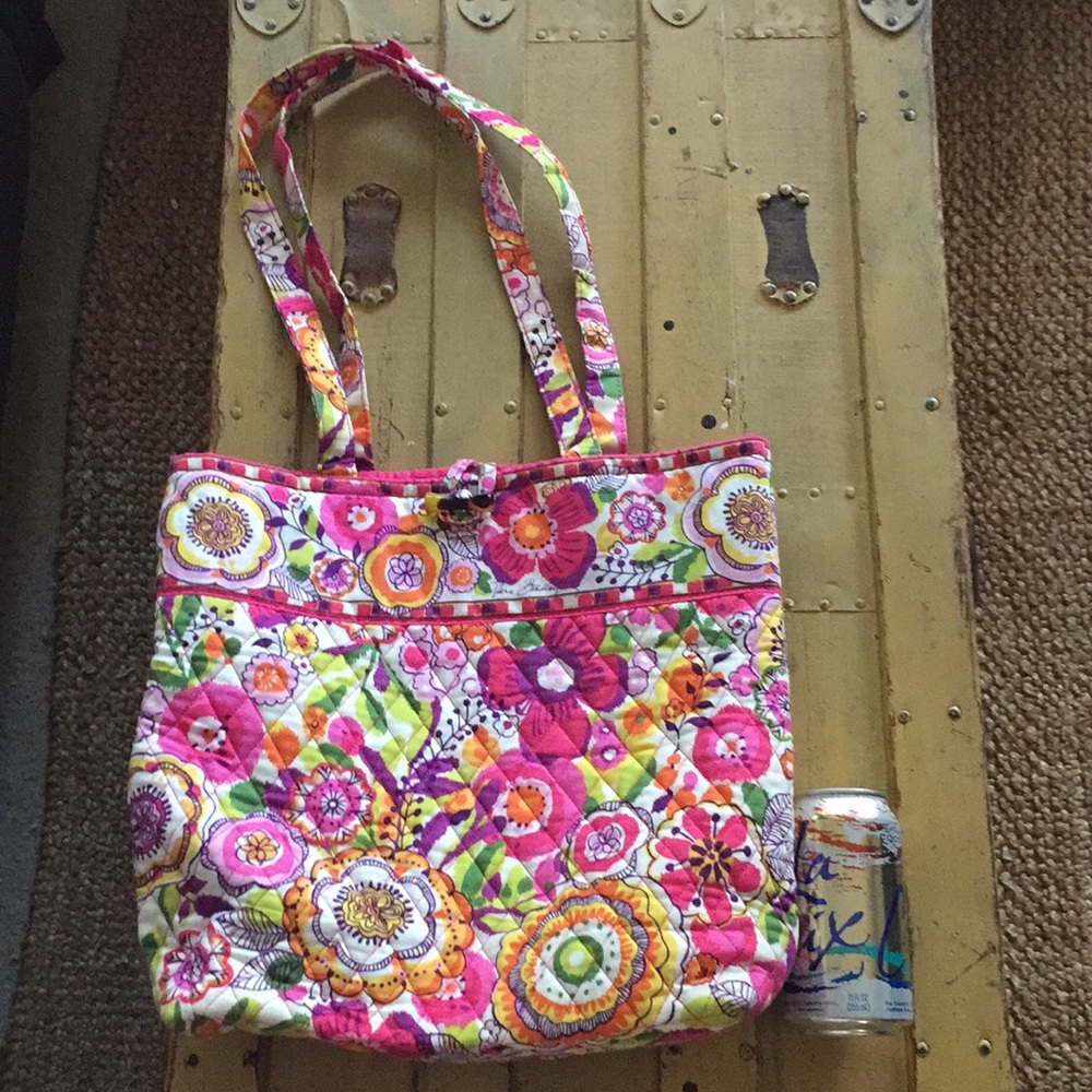 🌿 NWOT VERA BRADLEY RETIRED FLORAL PATTERN QUILTED TOTE BAG PURSE CARRYALL