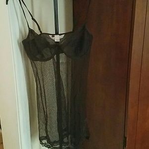 NWOT Black Fishnet Nightie