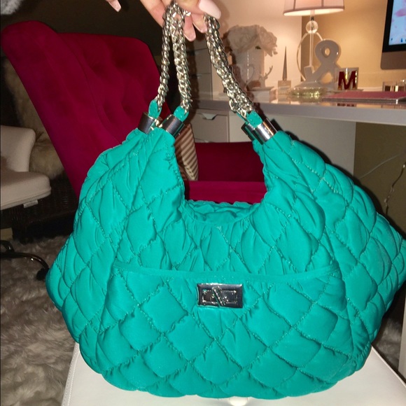 BCBG Green Quitted Shoulder Bag 💼