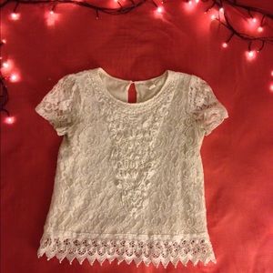 Lace short sleeve shirt