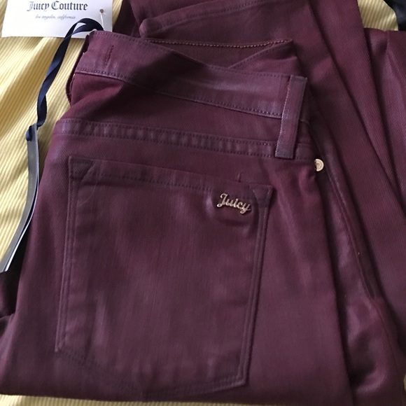 Dark Crimson Pigment Coated Juicy Skinny Jean - Picture 1 of 2