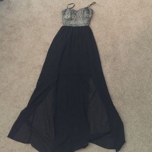 Black/Silver Maxi Dress