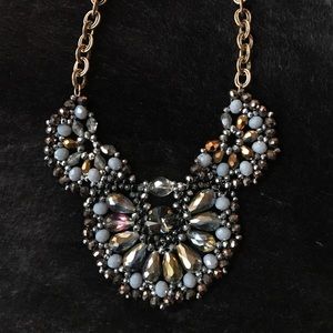 Beautiful Jeweled necklace with gold chunky chain