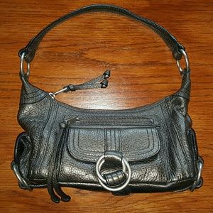Banana Republic Metallic Pewter Leather sml purse