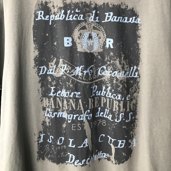 Banana Republic Gray/Green Graphic Tee - Picture 4 of 4