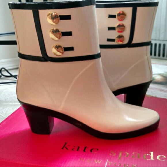 RARE!!! KATE SPADE Military White Rain Boots