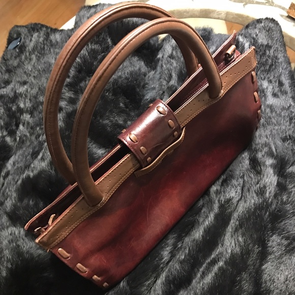 BCBGMaxAzria crisp brown/wine tote 😍😍😍✨✨✨😍😍😍 - Picture 3 of 8
