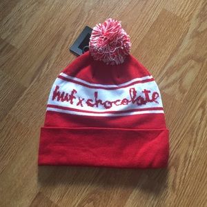 NWT HUF x Chocolate Pom Beanie NWT HUF x Chocolate Pom Beanie