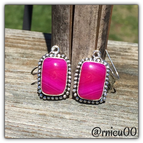 Boutique Jewelry - Natural Botswana Agate Sterling Drop Earrings!