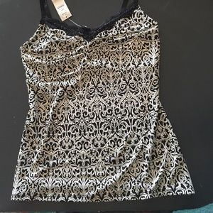 White House Black Market Black & White Camisole