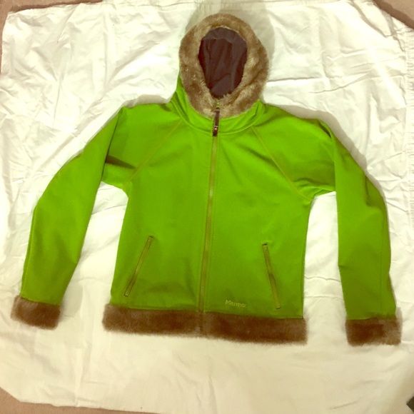 Marmot soft shell fur trimmed jacket