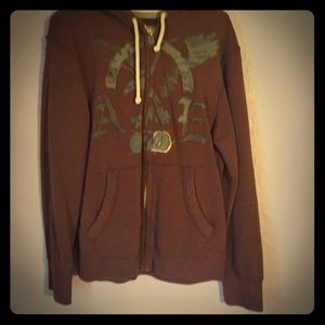 American Eagle zip up. Mens size large. Maroon.