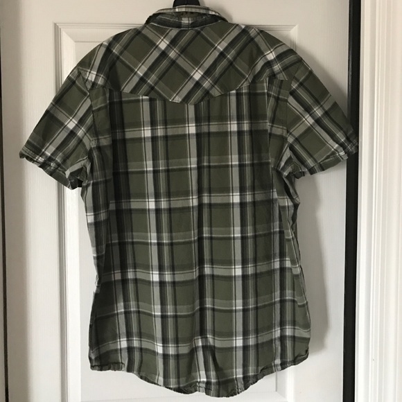 H&M Green Plaid Short Sleeve Button Down - Picture 2 of 3
