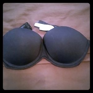 32B VS PINK Black Strapless Bra