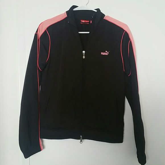 Puma track jacket, blk & pink