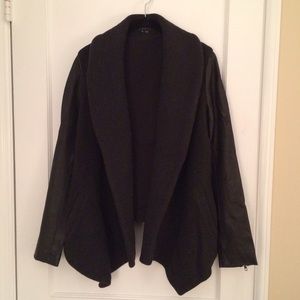 Theory Leather Sleeve Coat