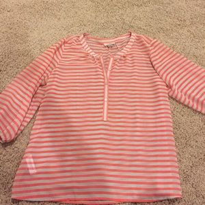 3/4 sleeve striped blouse