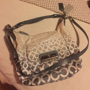 Silver & white ombré Coach bag