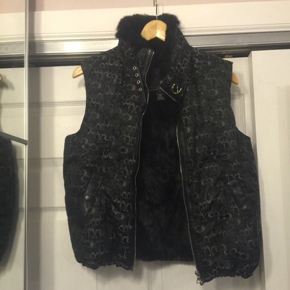 Coach fur lined vest
