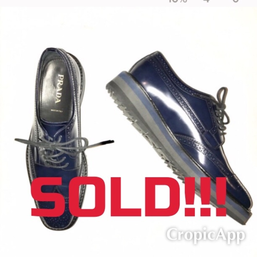 NIB PRADA BROGUES rare sold out! Navy & Black