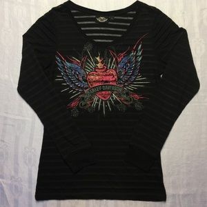 Harley-Davidson Women's LG LS Top