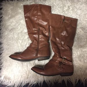 Brown riding boots