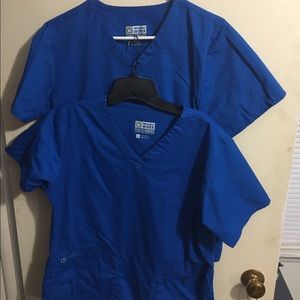 Royal blue scrub tops