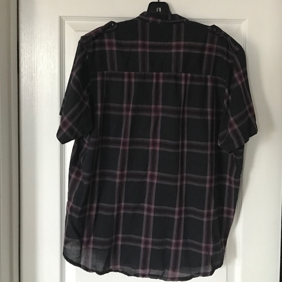 Black & Red Plaid Short Sleeve Button Down - Picture 2 of 3