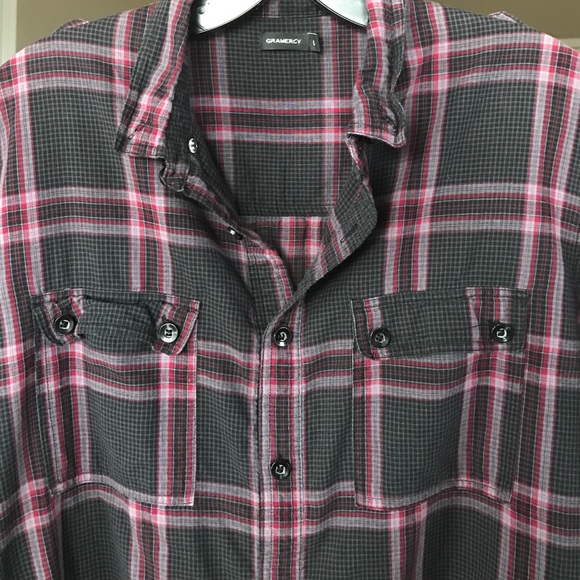 Black & Red Plaid Short Sleeve Button Down - Picture 3 of 3
