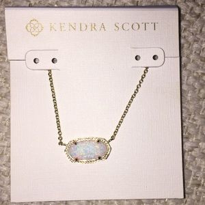 Kendra Scott White Opal Elisa Pendant Necklace