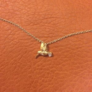 DOGEARED Gold Dipped Hummingbird Necklace