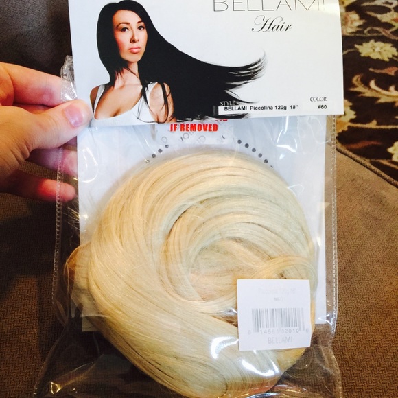 Bellami blond hair extensions.