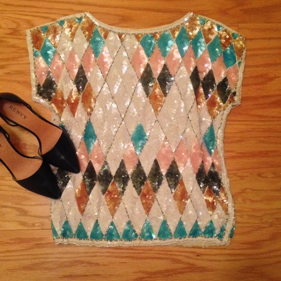 Vintage Fully Beaded Sequenced Top