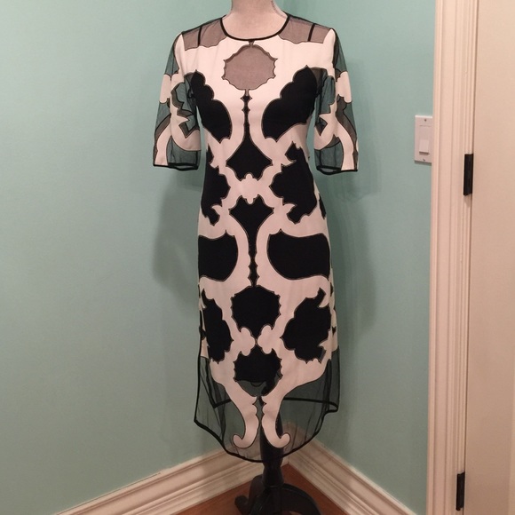 BCBG runway collection black and white dress