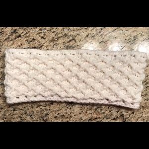 Crocheted white ear warmer / headband