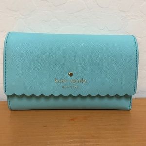 Pretty Kate Spade aqua leather wallet
