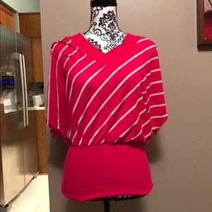 Pink and white striped top