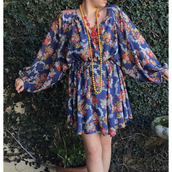 Blue Boho Dress - Picture 3 of 4