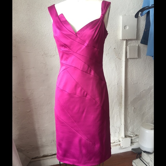 Fuchsia Satin Stretch cocktail dress