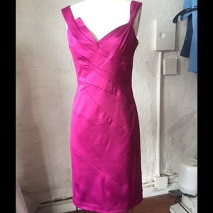 Fuchsia Satin Stretch cocktail dress