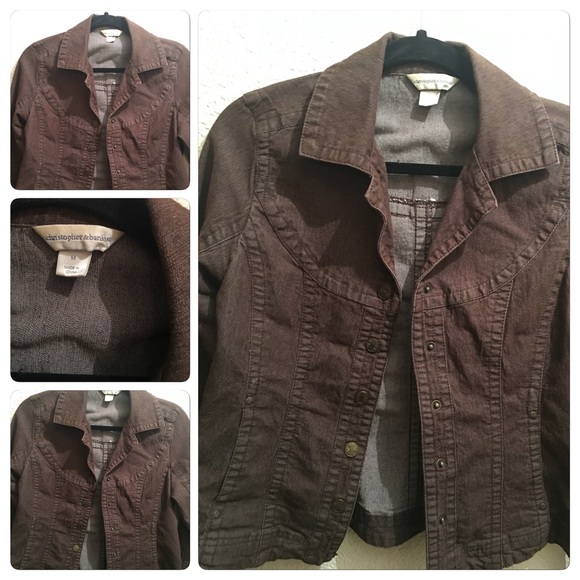 Christopher and Banks brown denim jacket. Like new